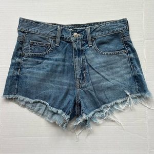 American Eagle Ripped Cutoff Denim Jean Shorts Size 4